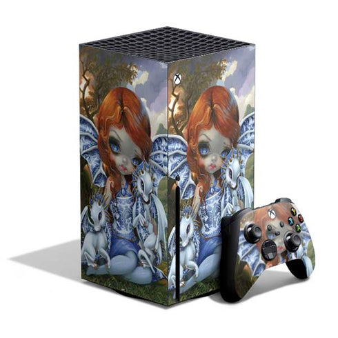 Fairy and Dragons with White and Blue Porcelain Wings by Jasmine Becket-Griffith Xbox Series X Skins
